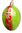 EGGstravagant: GlasEi Limoges - Streifen lemongrün/rot