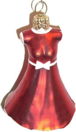 Kleid rot / mit weißer Schleife