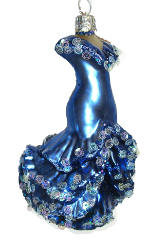 Glitz & Glamour Flamenco-Kleid blau