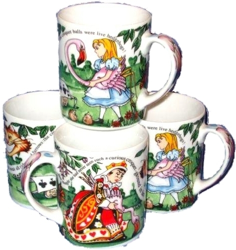 Alice im Wunderland Kaffeebecher /Croquet mit der Herzkönigin